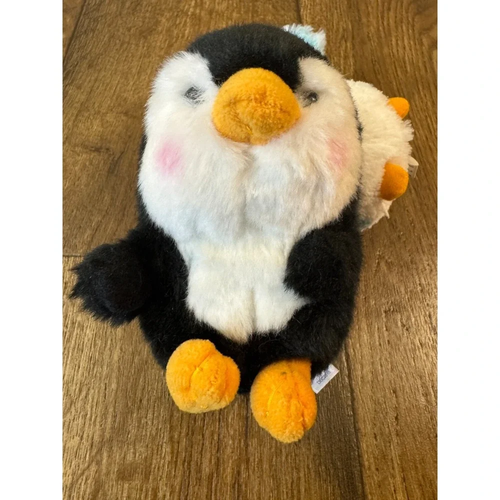 Aurora World Plush Penguin Lot Blue Pom Pom Rolly Pet Peewee Stuffed Animal Toys